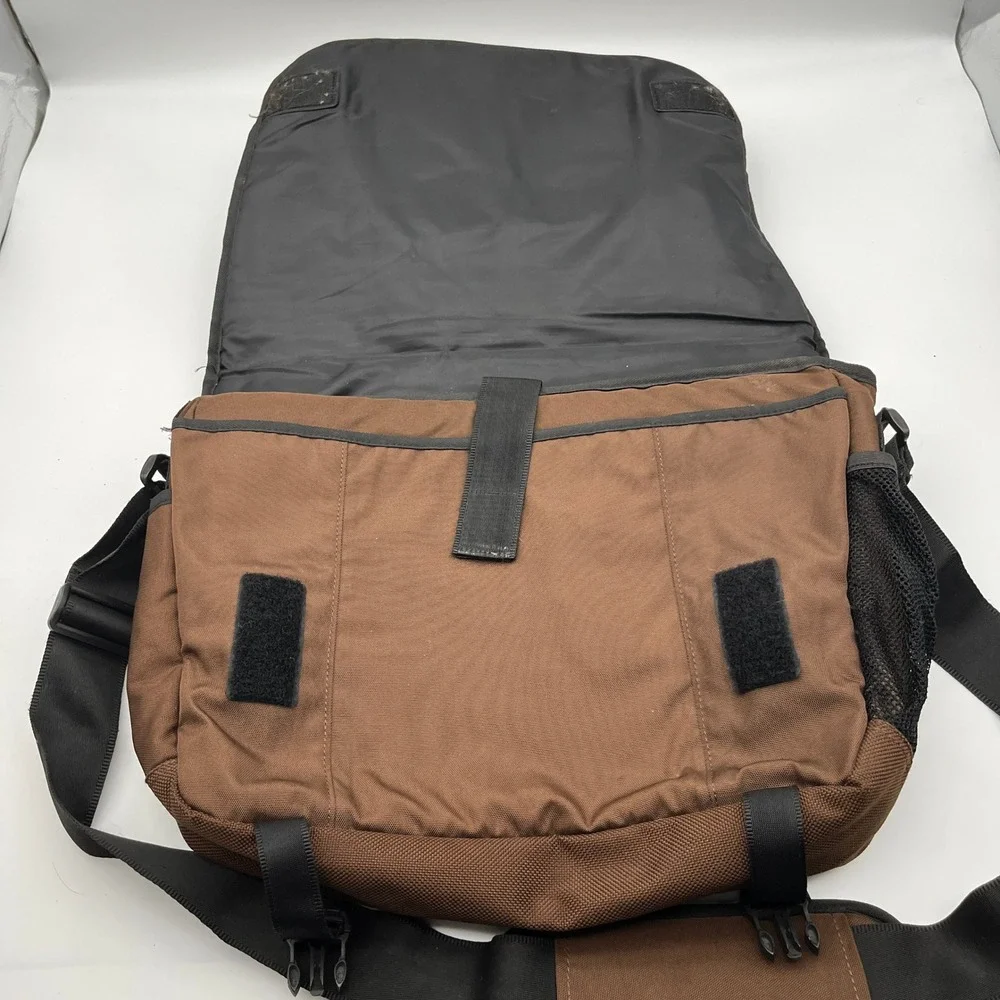 Timberland Messenger Bag Mens OS Brown Canvas Laptop Satchel Crossbody Travel